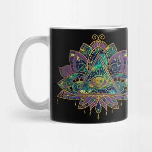 All Seeing Mystic Eye in Lotus Flower Mug